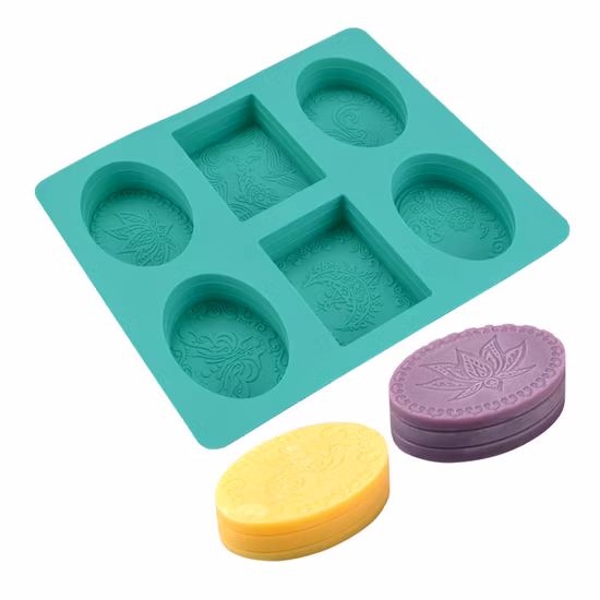 Custom 6 Cavity Silicone Soap Mold for DIY Handmade Soap Making